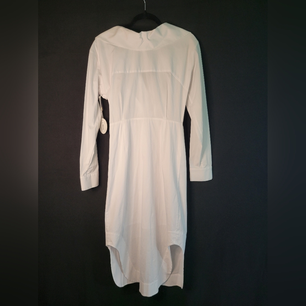 Staud Clea Mid Length White Button-Down Twisted Front Detail Size 6 NWT - Picture 5 of 12